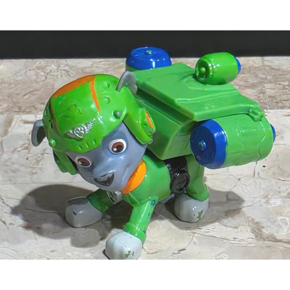 Paw Patrol Rocky Air Patrol Figure Green Flight Suit Jetpack Action Toy 2015